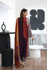 3-PC Unstitched Printed Lawn Shirt with Chiffon Dupatta and Trouser CP4-08